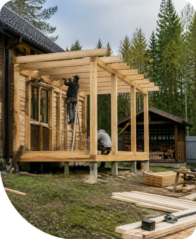 Строительство пристроек и построек на участке в Гукове
